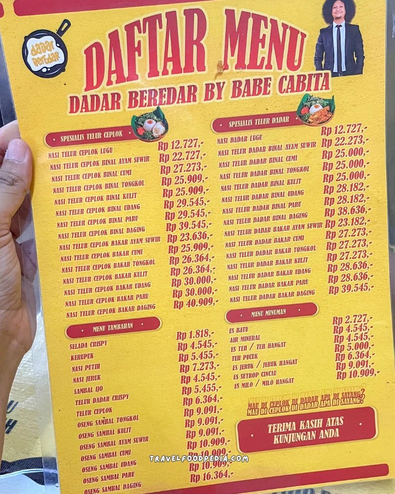 MENU DADAR BEREDAR BABE CABITA