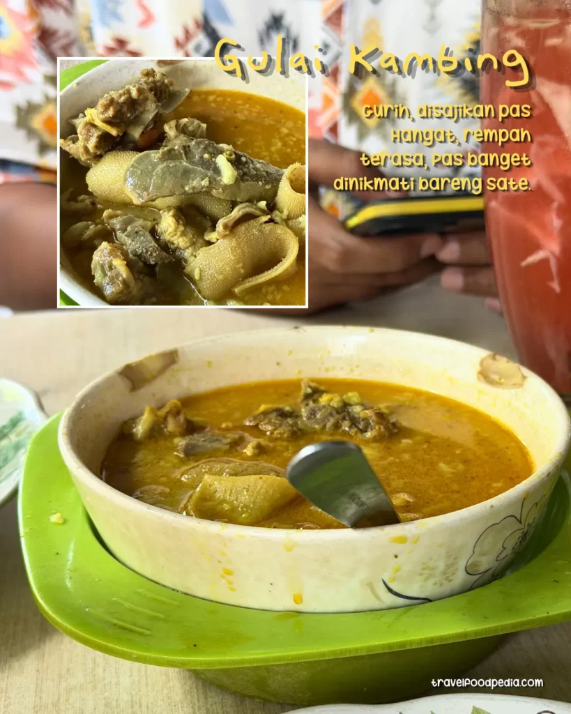 menu sate kambing pak kuwat tulungagung